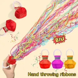 Wedding Hand Throw Ribbon Color Bars Streame Fireworks Bouquet Propose Wedding Celebrations Birthday Party Decor Props