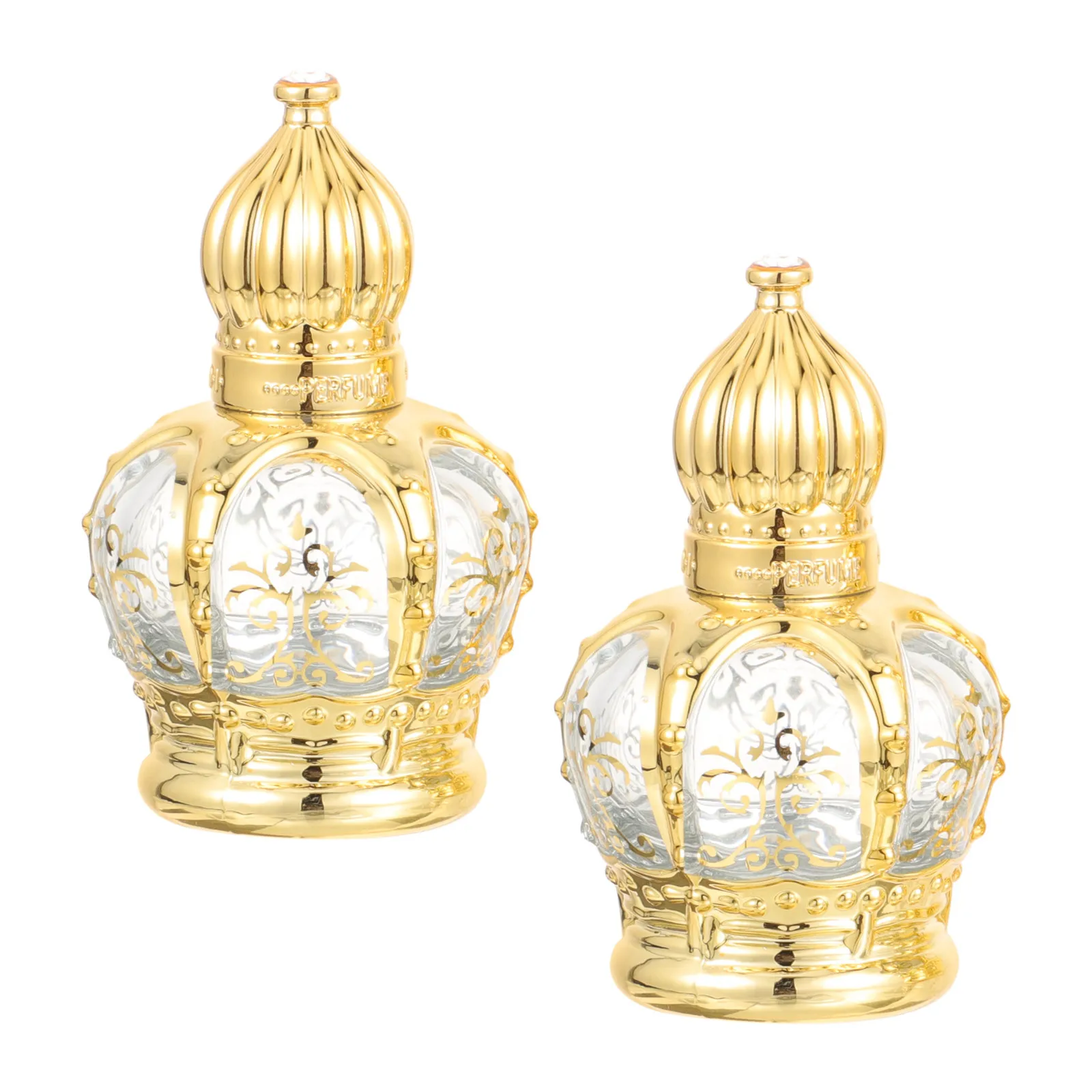 2 Stück ätherisches Öl, Fläschchen, Rollerflasche, leer, nachfüllbar, 10 ml, tragbarer Glasparfümbehälter für Reisen, Meditation, Kirche