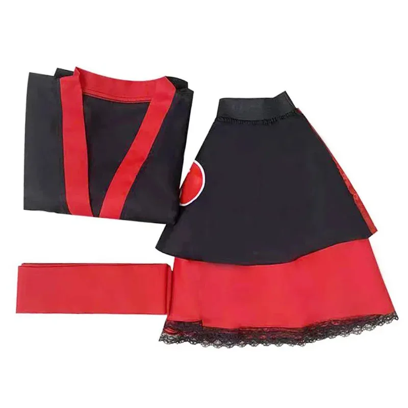 Hemixush Anime Uchiha Itachi Cos Akatsuki Cosplay Costume Party Uniform Full Set Female Suit Kawaii Kimono