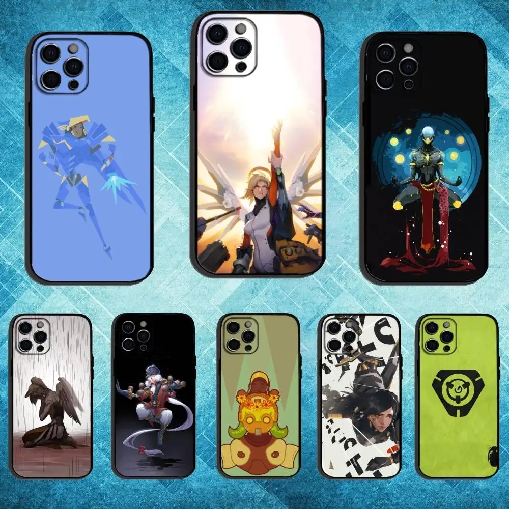 

1-1pc Game O-Overwatch Phone Case For iPhone17,16,15,14,13,12,11 Plus,Pro Max Soft Black Cover