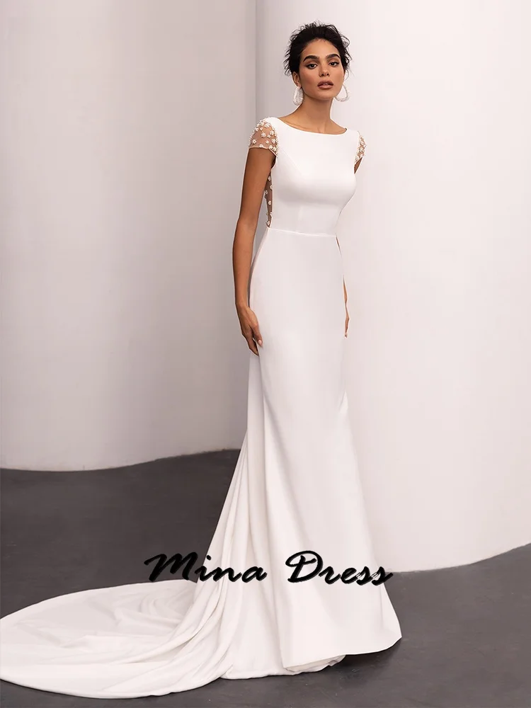 

Mina Customized Sleeveless Prom Dresses Sale Backless Elegant Luxury Evening Dress 2024 Tailing Wedding Party Dress Ball Gowns