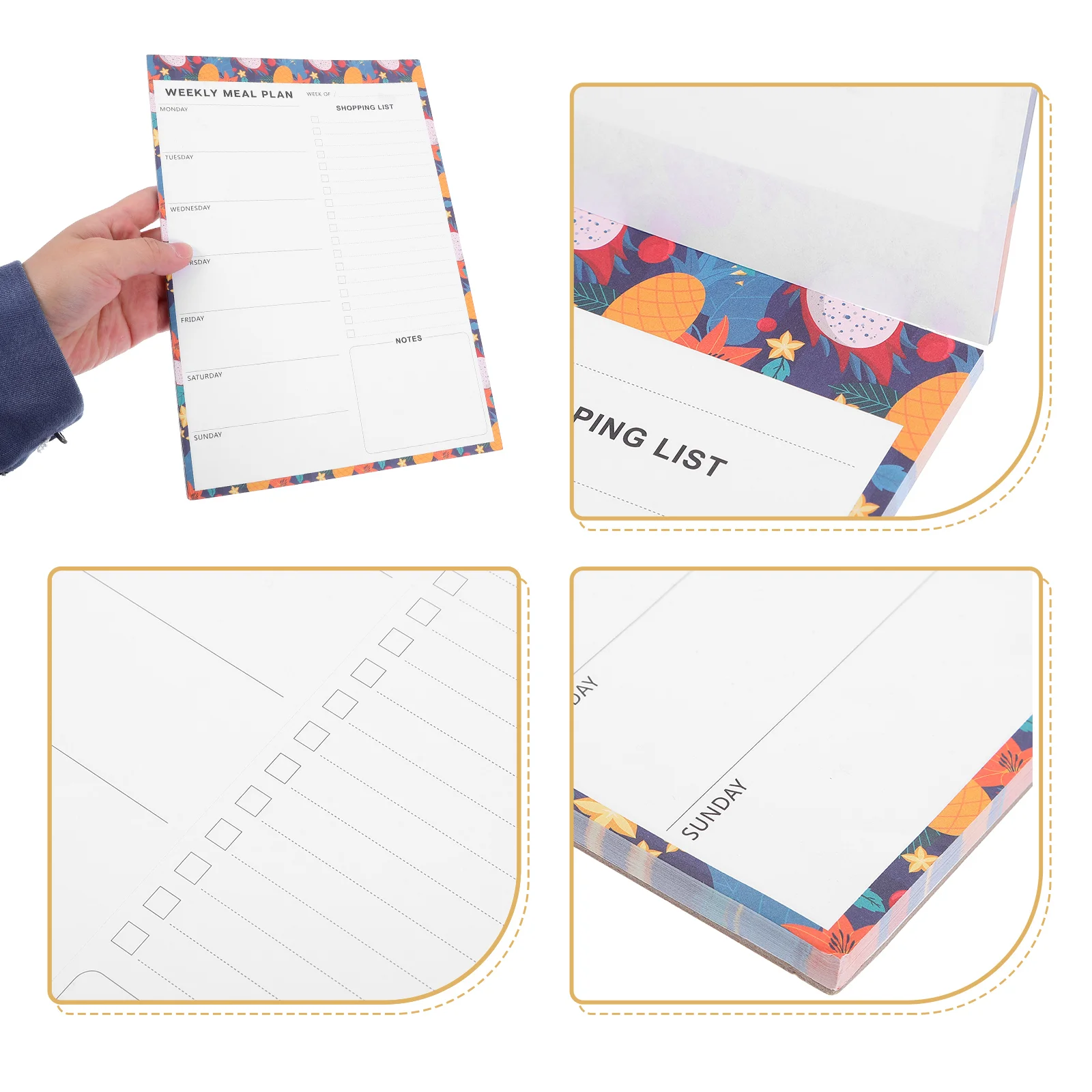 60SheetsDietPlanFridgeMagnetMealPlannerTearOffGroceryListNotepadShoppingOrganizerWeeklyHealthyBreakfast