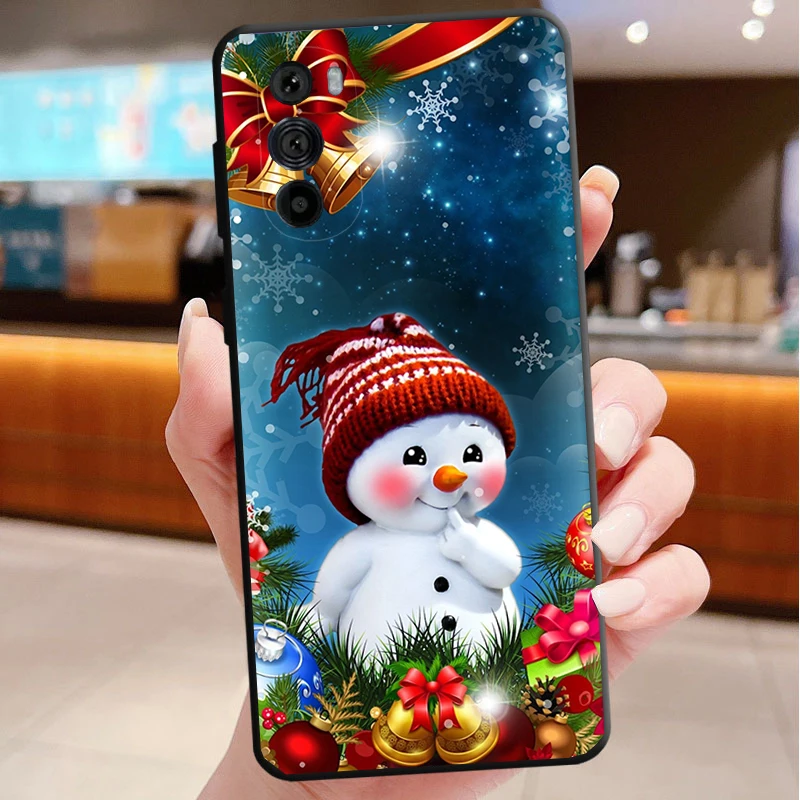 

Phone Case For Motorola Edge 50 40 Pro 60 50 40 30 Ultra Neo Fusion Moto G85 G72 G53 G54 G84 G13 G32 Christmas deer Snowman