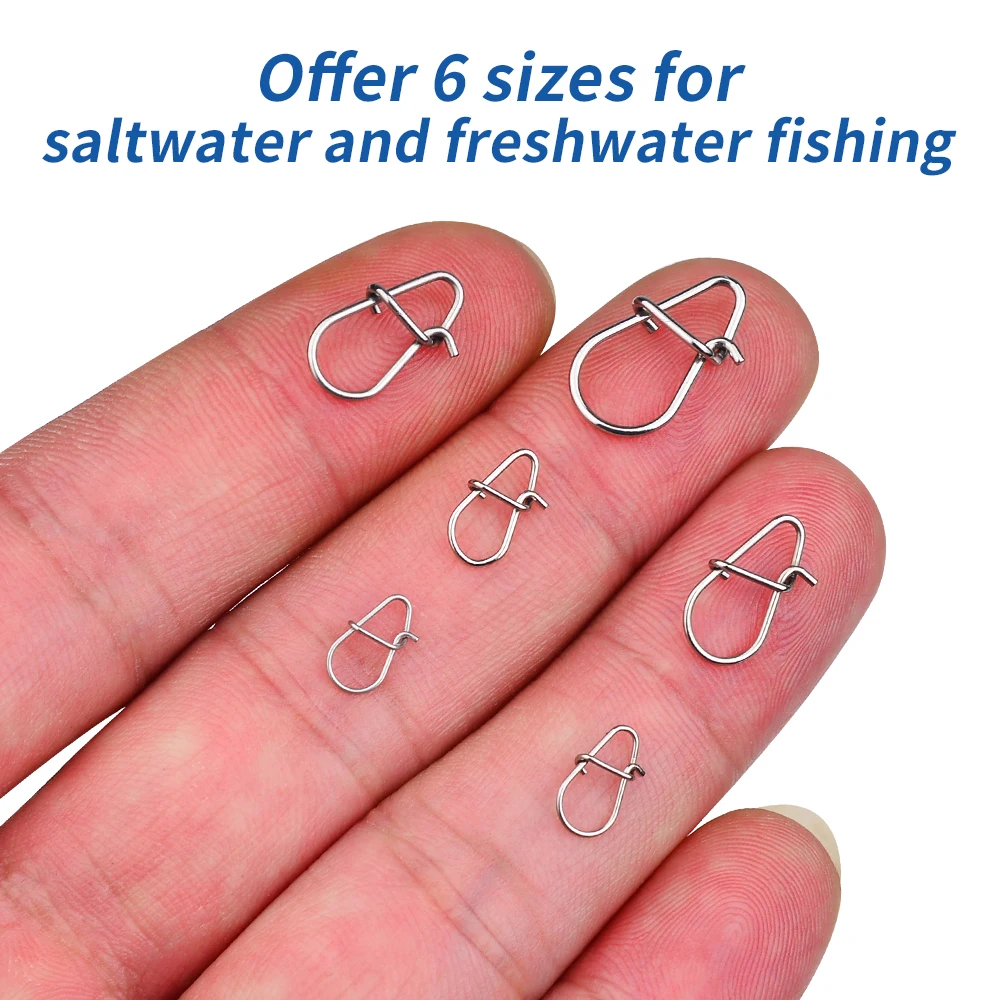 PROBEROS  30Pcs/lot Stainless Gourd Shape Enhancement Pin 00-0-1-2-3-4#Lure Connector Swivel Snap Fishing Accessories Tackle
