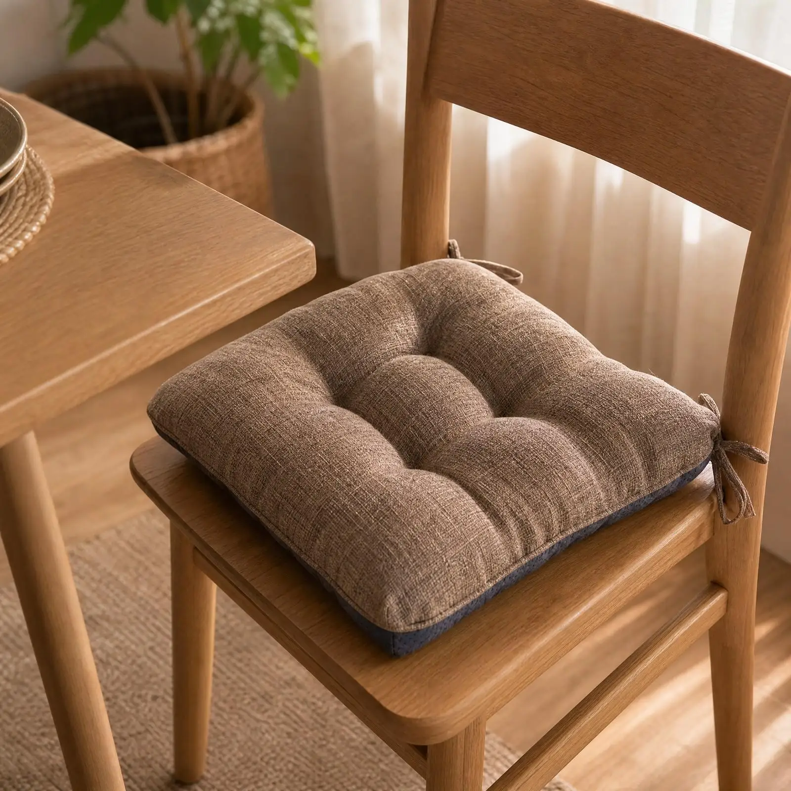 Comfortable Seat Pad for Garden Chairs with Tufted Detailing and Polyester Cover Filling