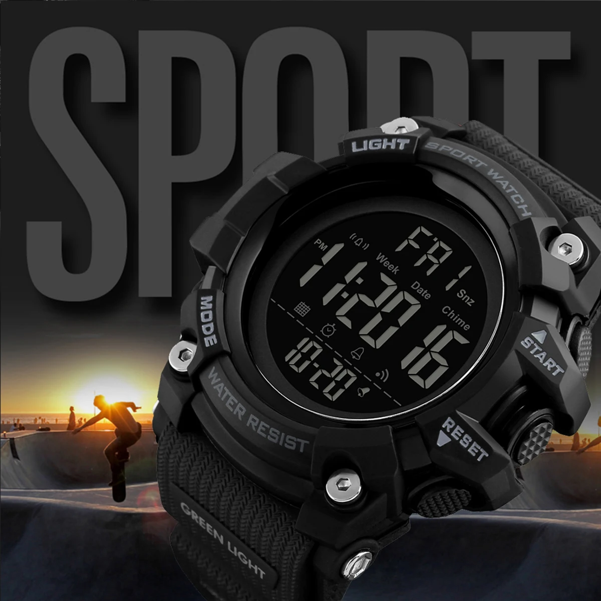 SKMEI противоударные 2-часовые спортивные часы, секундомер, цифровые часы с обратным отсчетом, мужские водонепроницаемые наручные часы и браслет reloj hombre