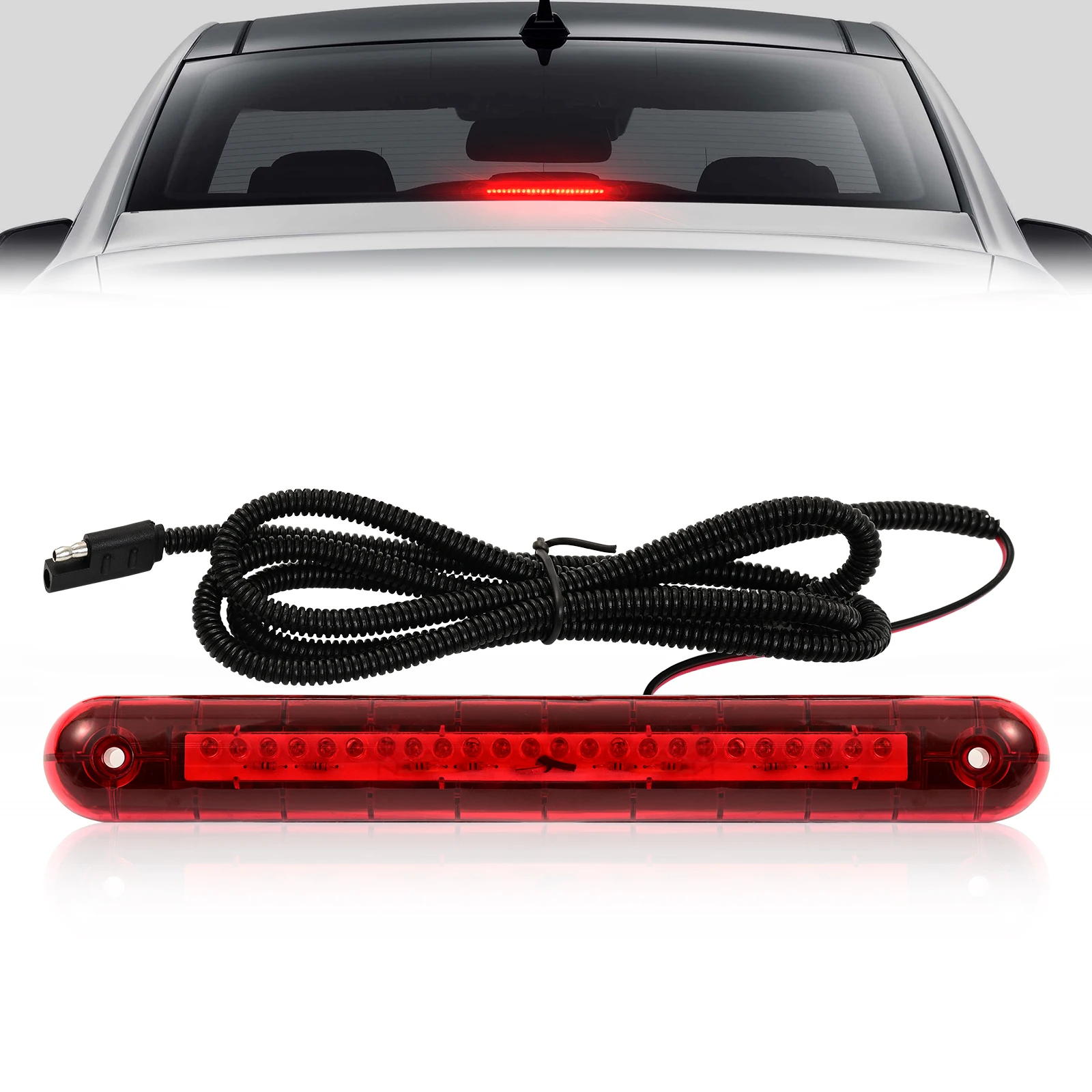 Universal LED 12V 3rd High Level Third Brake Stop Light Red For Holiday Rambler/Monaco/Roadmaster RV Motorhome Truck Pickup SUV