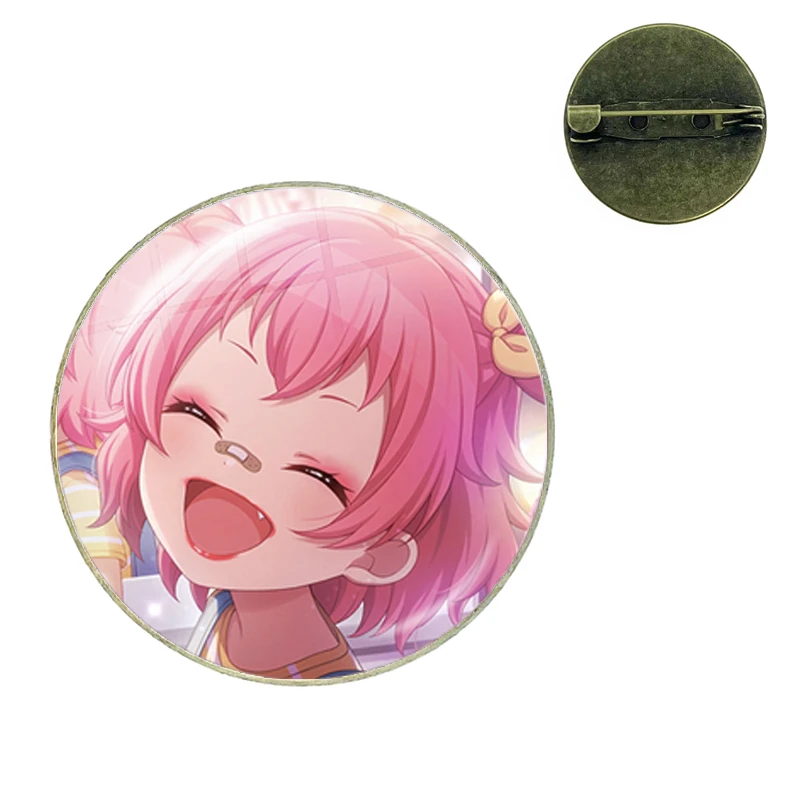 Project SEKAI Anime Momoi Airi MORE MORE JUMP! Pin Funny Glass Dome Brooches Shirt Lapel Bag Badge Cartoon Pins Gift