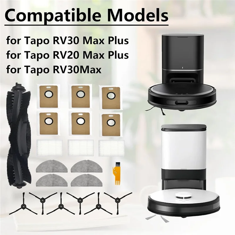【تخفيضات التصفية!】لـ Tapo RV30 Max Plus، RV30 Max، RV20 Max Plus، RV20 Max مجموعة ملحقات بديلة للمكنسة الكهربائية
