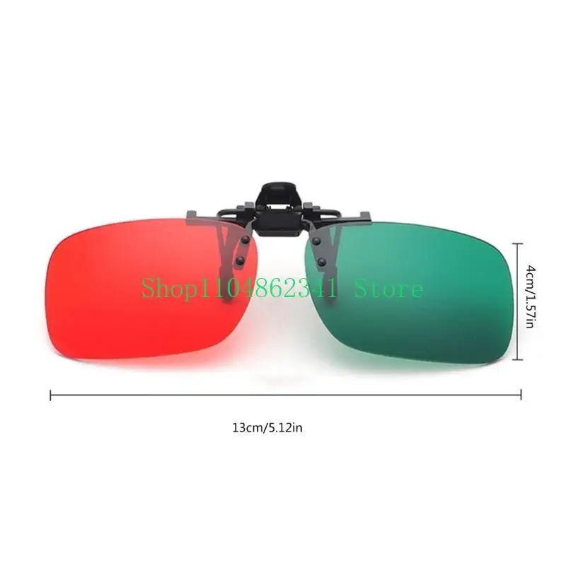 子供の色の視力を高めるための緑色のクリップオンメガネレンズ 色の認識を向上させる 色弱視メガネ