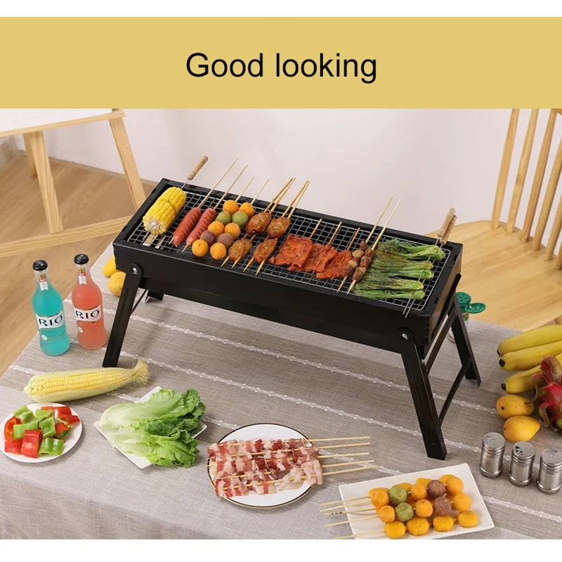 New Large BBQ Barbecue Grill Folding Portable Charcoal Outdoor Camping Picnic Burner Foldable Charcoal Camping Barbecue Oven