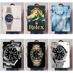 Rolexs Tinplate Sign Classic Watches Poster Retro Metal Sign Plaque for Wall Art Decoration Room Decor Men Home Decor Items Man