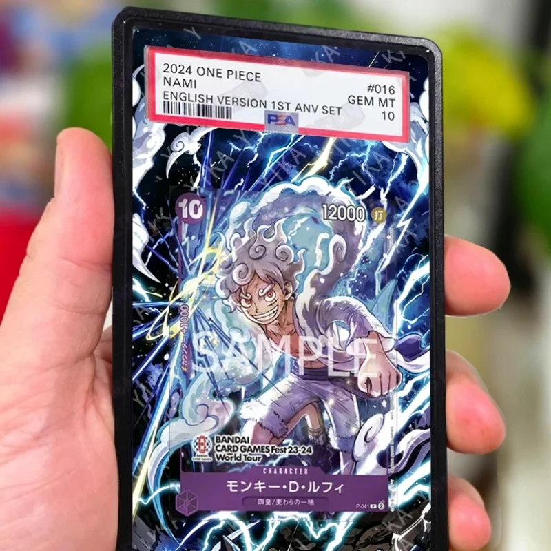 Psa cartão expositor coleção cartão estendido pintura avançada psa display rack uma peça opcg macaco d. Luffy excluindo cartão