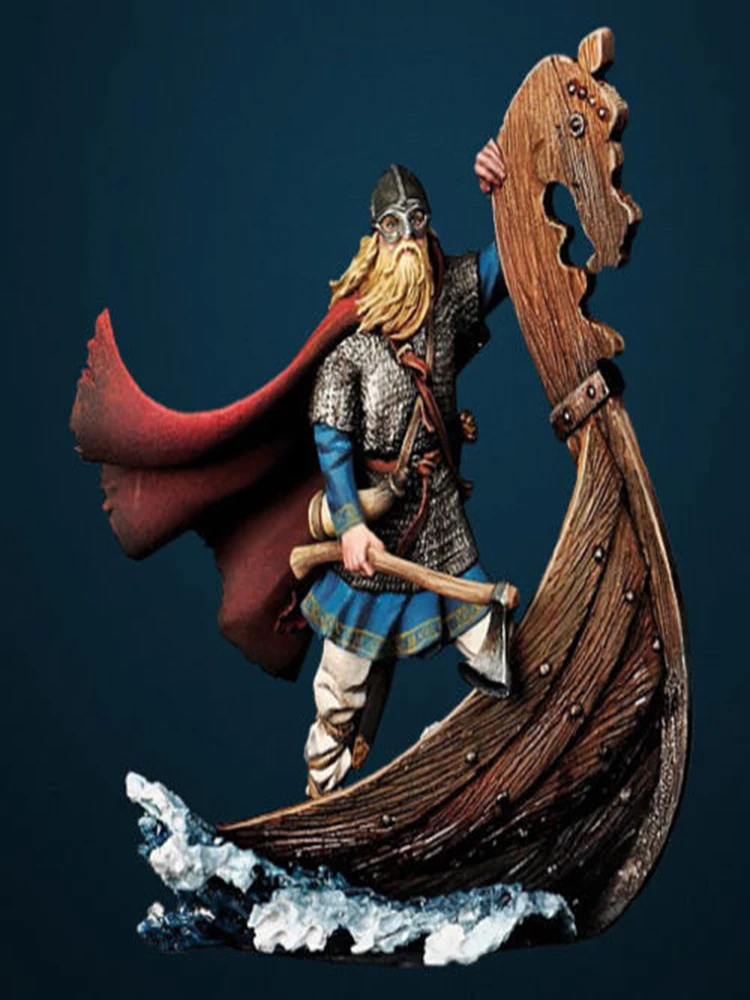 1/32 54mm Viking Drakkar longboat  ancient 54mm   toy Resin Model Miniature resin figure Unassembly Unpainted