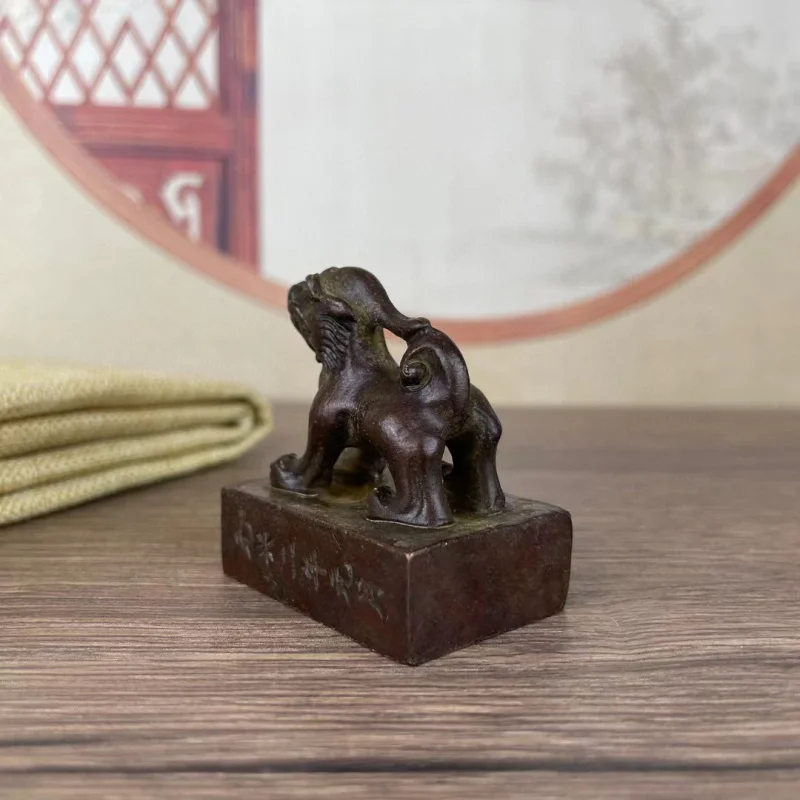 Antique Collectible Solid Copper Seal, Pixiu Set Seal from March of the An Yuan Era