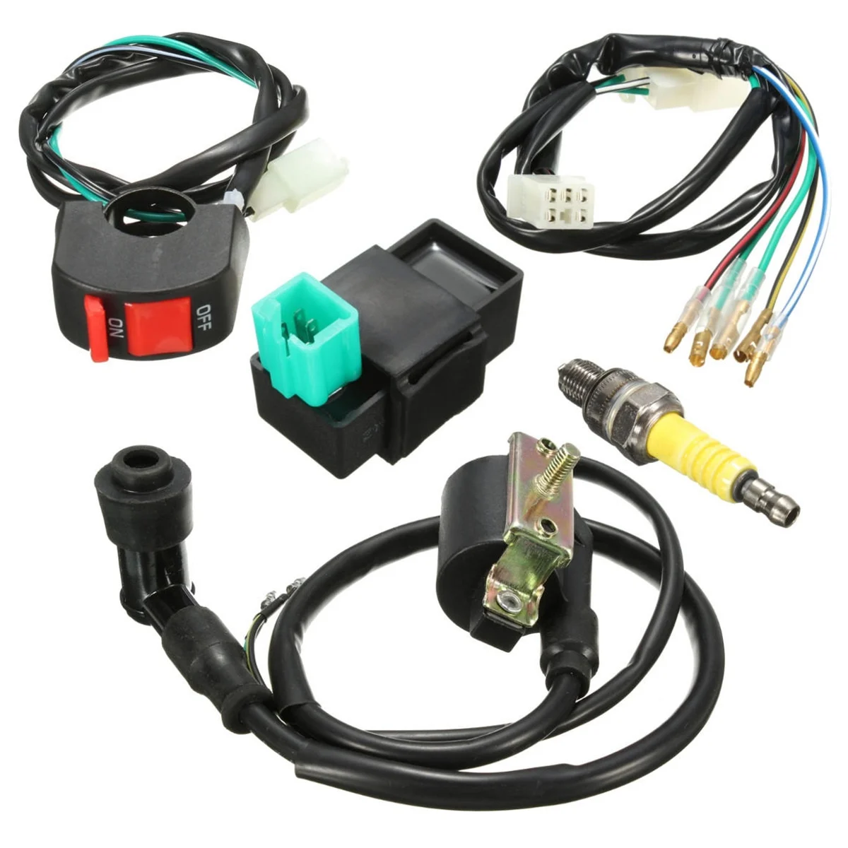 Wiring Loom Kill Switch Coil CDI Plug For 110cc 125cc 140cc Pit Bike