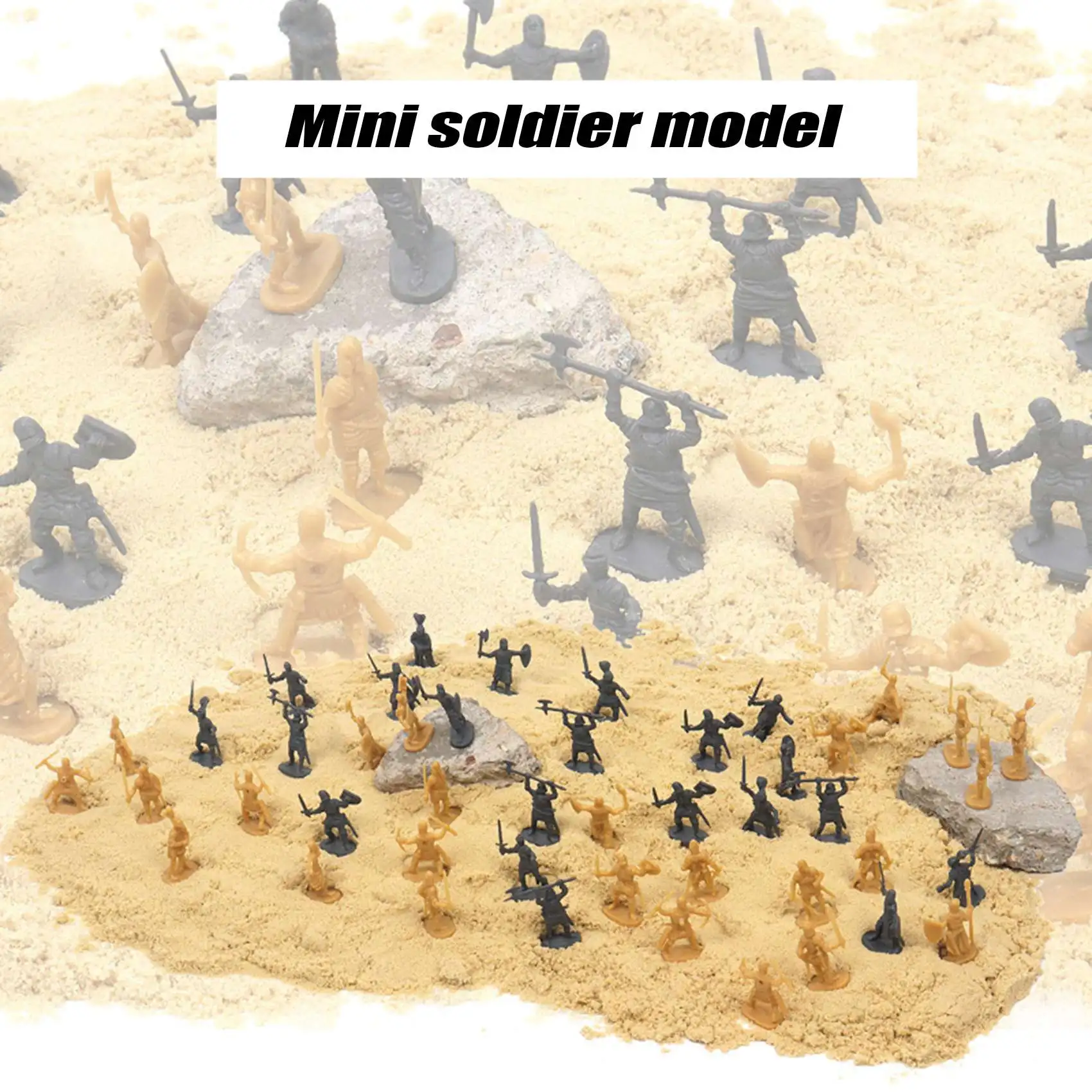 1:72 200/Set Plastic Ancient Soldier Figures Toy Archaic Soldiers Men Swordsman Action Figure DIY War Scene Toys Grey