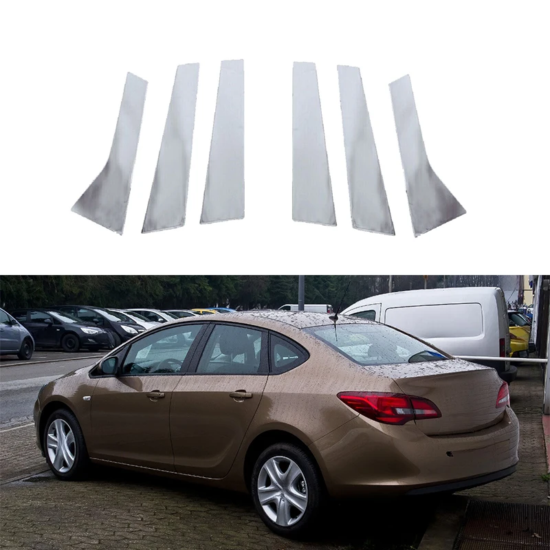 For Opel Vauxhall Astra J (P10) 4-door Sedan Saloon 2012-2017 Car Pillar Posts Door Window Trim Cover Panel Stickers Accessories