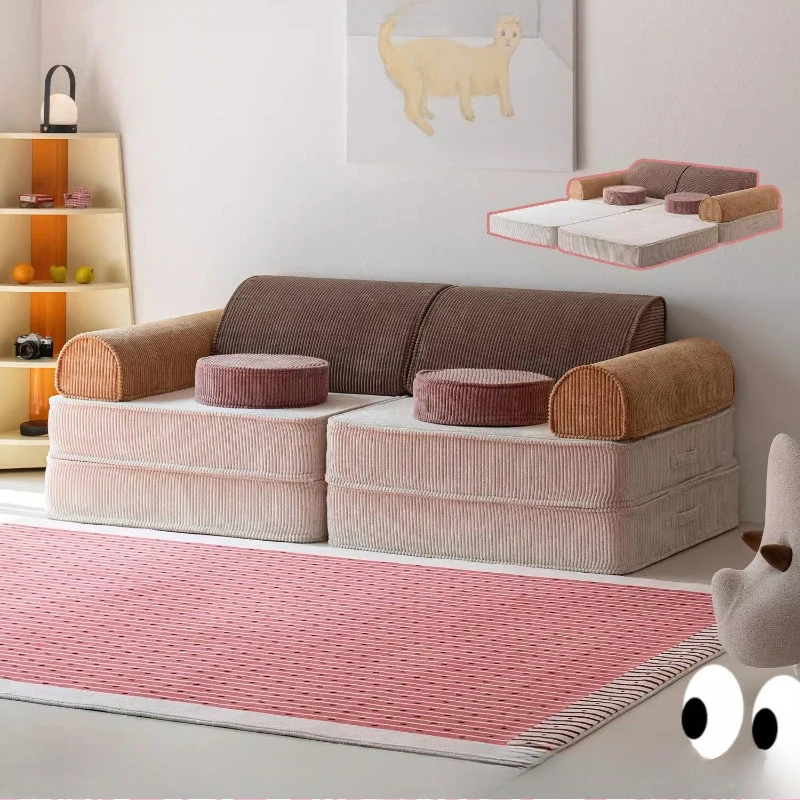 

Children's combination module building block sofa living room bedroom variable folding sofa removable and washable