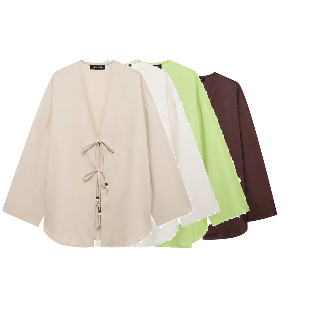 Dames Katoenen En Linnen Kimono Jas Voor Dames Kleding