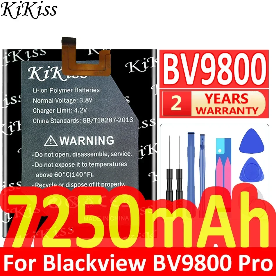 7250mAh KiKiss Replacement Battery For Blackview BV9800 / BV9800 Pro High Capacity Batteries + Track Code