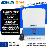 EASUN Hybrid Solar Inverter 6.2KW 4.2KW Single Dual Output with Wifi MPPT 120A 48V 24V to 230VAC Off Grid Charge Work No Battery