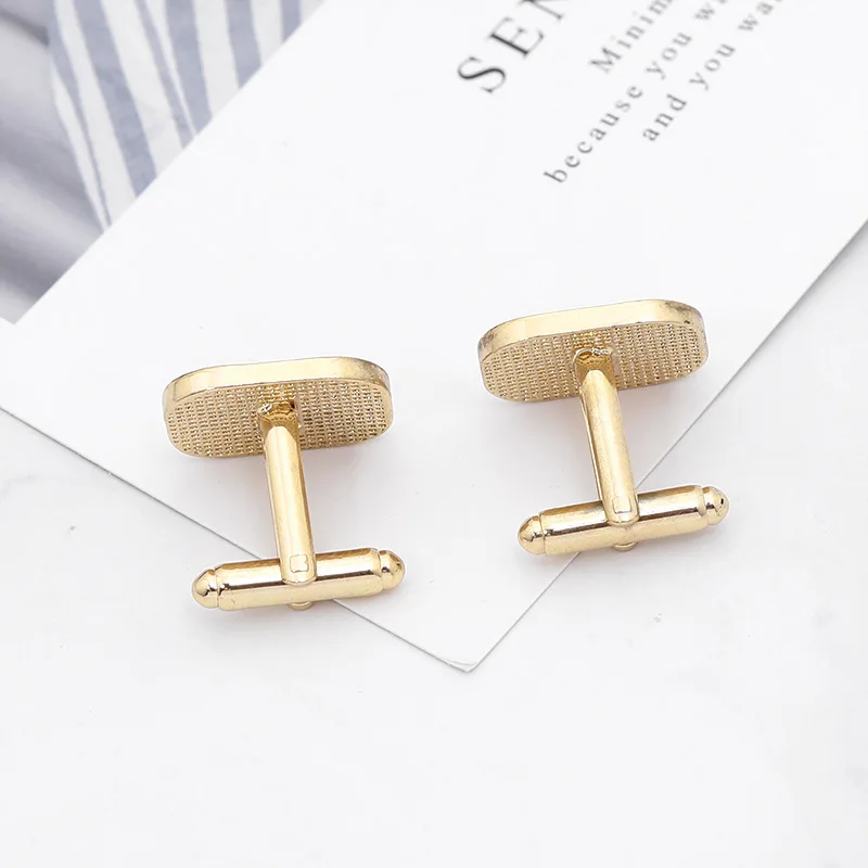 French Flower Striped Square Cufflinks Fashion Men\'s Business Banquet Suit Shirt Cuffs Buttons Luxury Wedding Cuff Links Gifts