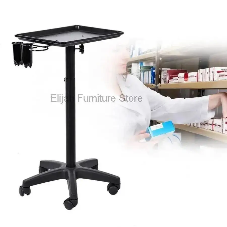 Metal Hairdressing Salon Trolly Makeup Commercial Black Salon Trolly Esthetician Supplies Werkzeugwagen Pretty Furniture YN50ST