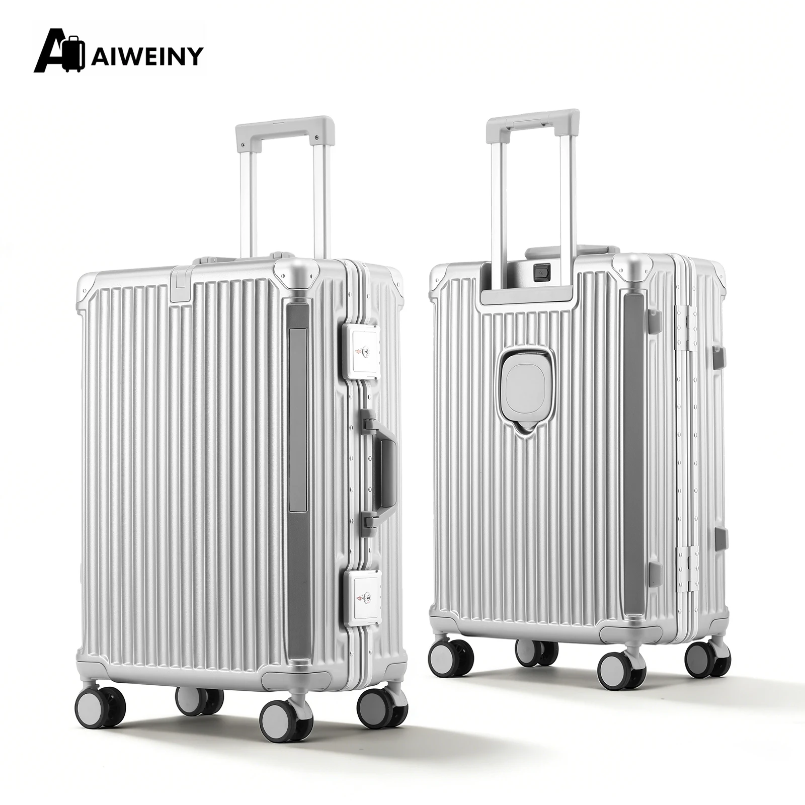 

Чемодан AIWEINY с алюминиевой рамой, жестким корпусом из чистого поликарбоната, подстаканником, замком TSA и ударопрочными алюминиевыми уголками, отделение для сухих и влажных вещей