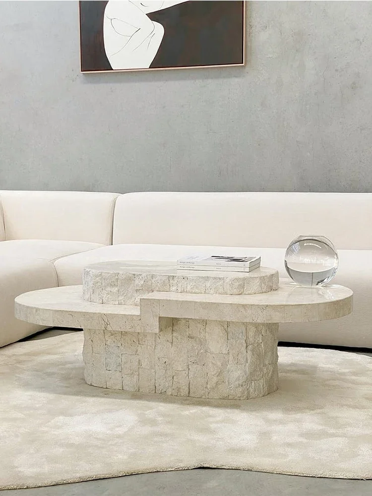 Silent Style Oval Coffee Table Balcony Minimalist Internet Celebrity Ins Side Table