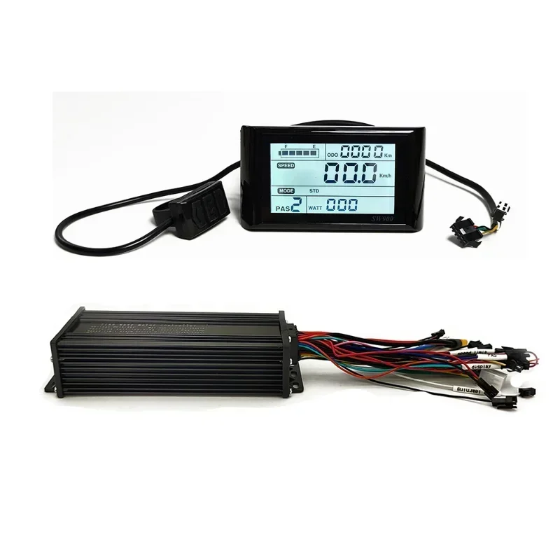 for 36V 48V 52V 60V 72V 1000W-2000W 35A 45A 3-Mode Sine Wave Ebike Controller With LCD Display