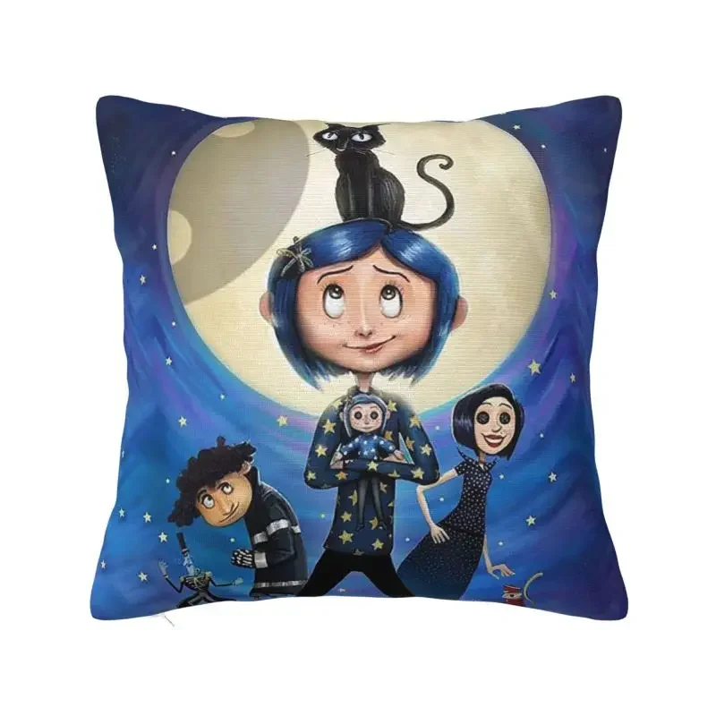 Halloween Horror Movie Coraline Cushion Cover 45x45cm Velvet Nordic Pillow Case Decoration Salon