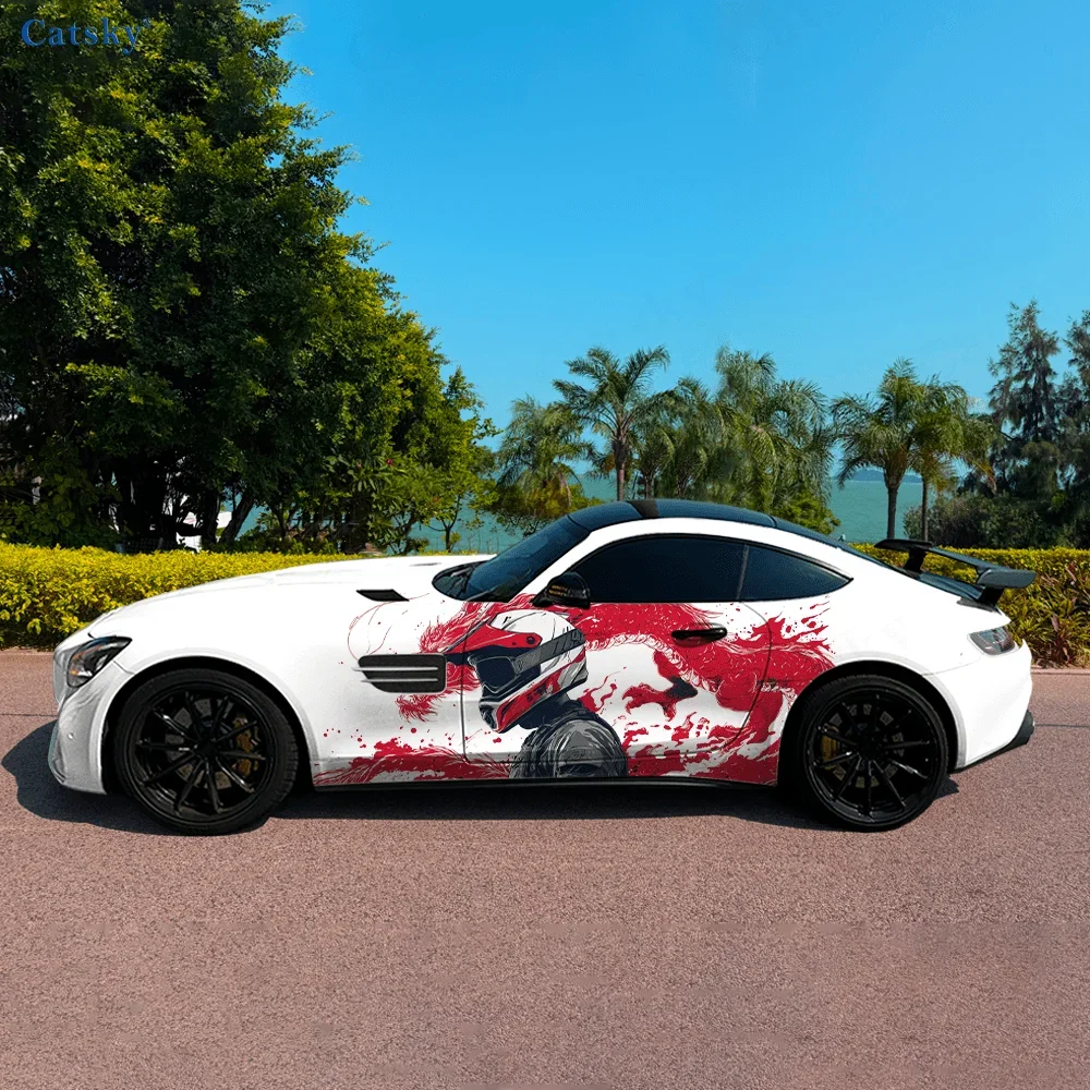 

Цветной Rider Dragon Flame, боковая наклейка для автомобиля, водонепроницаемая, устойчивая к царапинам наклейка из ПВХ, защита автомобиля, автоаксессуары в подарок