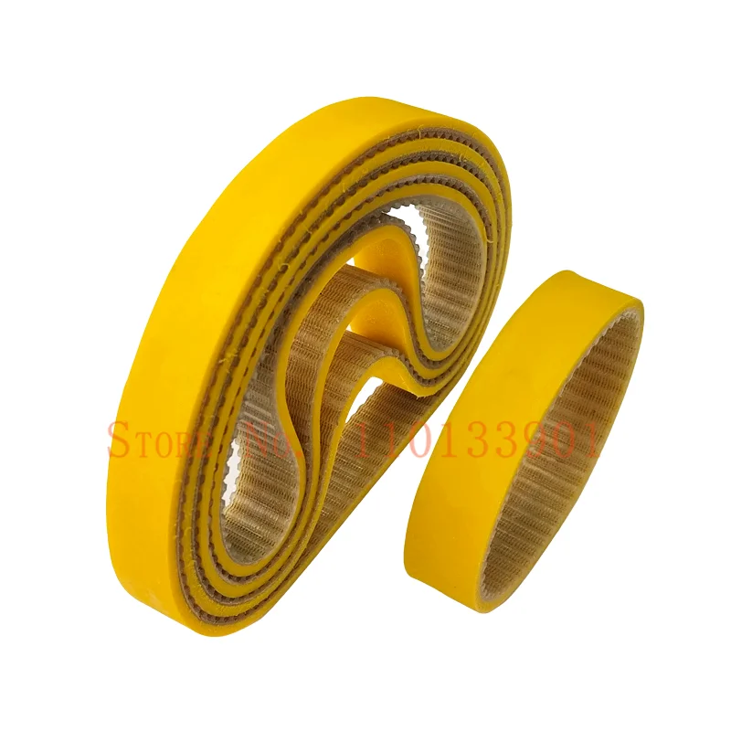 Customized Various Belts T5 225 445 Toothed Belt 20mm Wide x 51 Teeth Long With 3mm Thick Yellow Polyurethane Coating