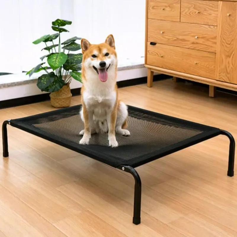 Dog Bed Moisture Proof Dog Beds for Medium Dogs Camping House Breathable Iron Frame Dogs Bed Removable House Pet Kennel Mats