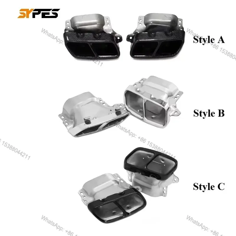 Hot Sale SYPES Car Exhaust Tips for W176 W177 A180 A200 A260 up A45 CLA45 GLA45 304 Stainless Steel Dual square