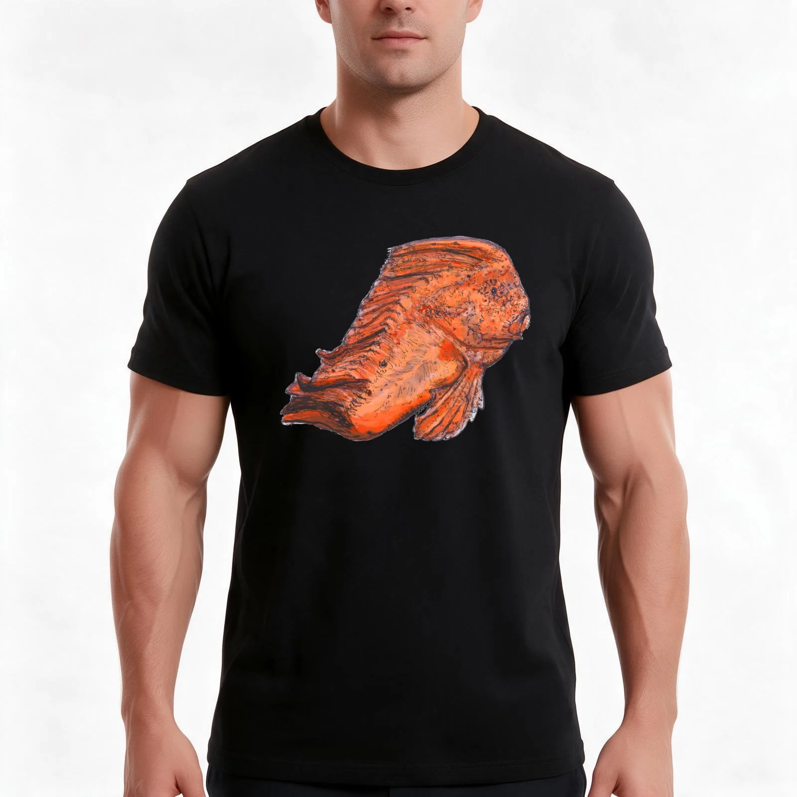 Donald the Red Indian Fish T-Shirt Summer Casual Cotton Tee Oversized Streetwear Tops Vintage Graphic Print Unisex Men Women