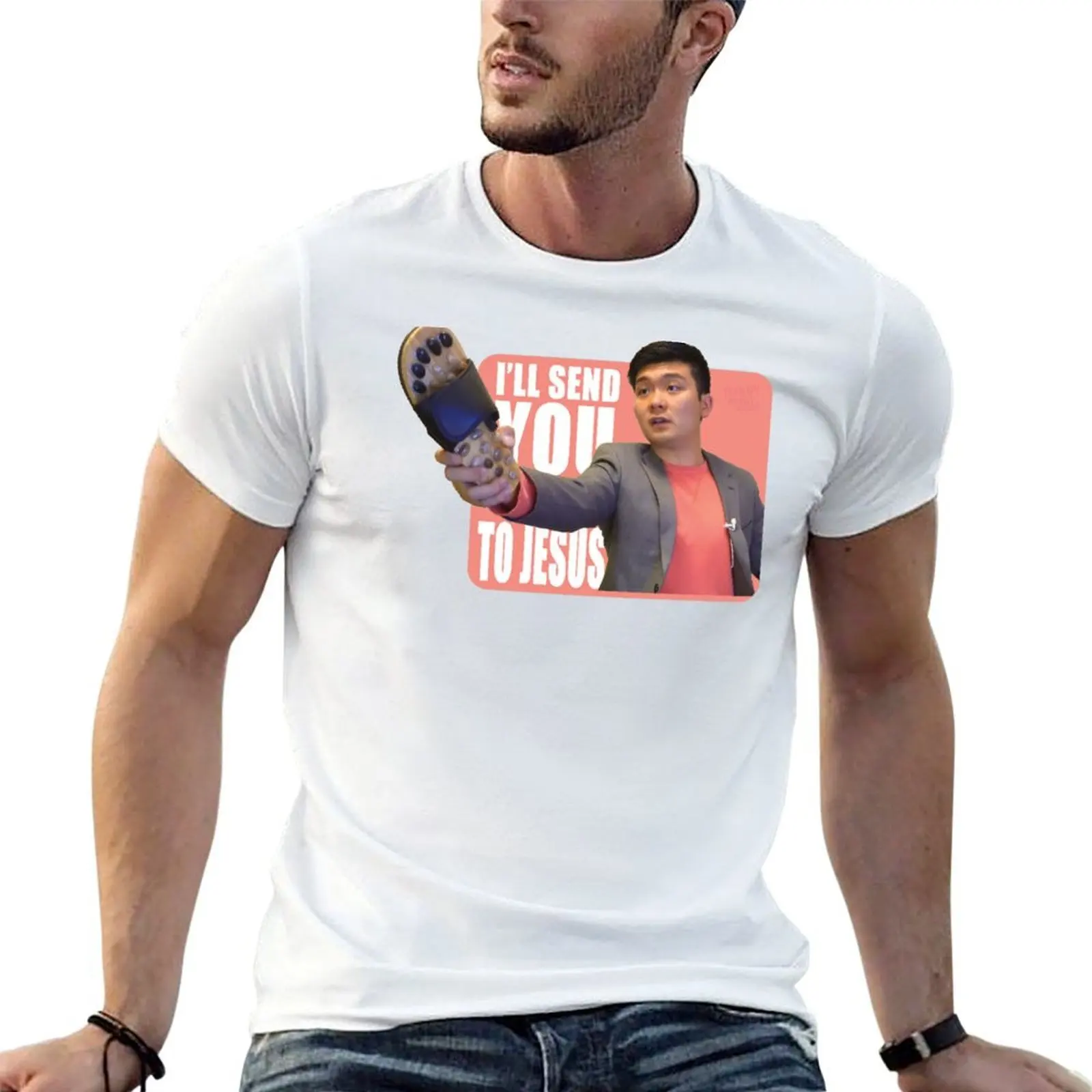 i will send you to jesus meme T-Shirt graphic shirts anime clothes plain t shirts men