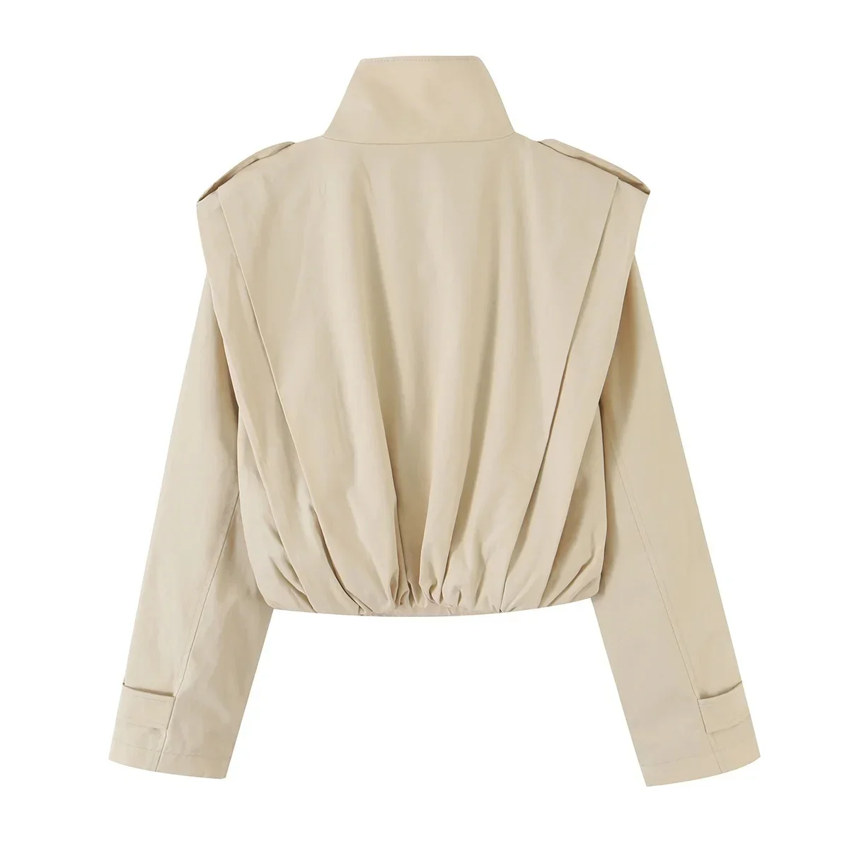 PRINTKAOIR Streetwear Chic Damen Trenchcoat Stehkragen Doppelreihiger Langarmmantel Neue Mode 2026 Herbst Trenchcoat – Detail 3