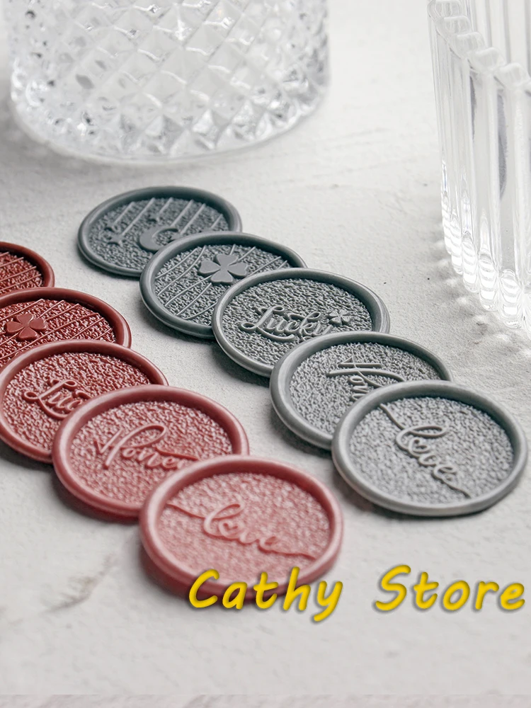 25mm Frosted Stamp Wax Seal Stamp Stars Moon Bird Clover Love Lucky Honey Brass Diy Gifts Greeting Card Decoration Customizable