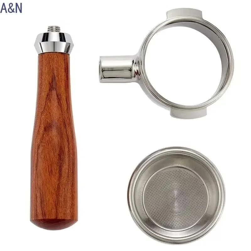 58mm Bottomless Portafilter Naked Filter Handle Fits E61, Flair, ECM, Rocket, Synesso, Rancilio Silvia 304 Stainless Steel