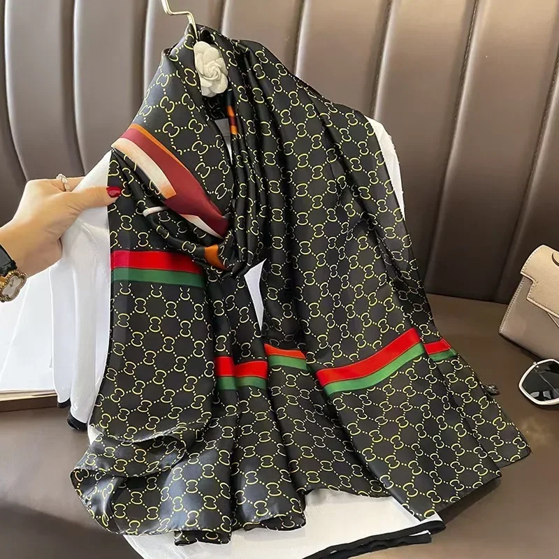 Winter Women's Fashionable Scarf with Luxurious Shawls  Warm Print Letters  Large Size 180cm Letters Scarf
