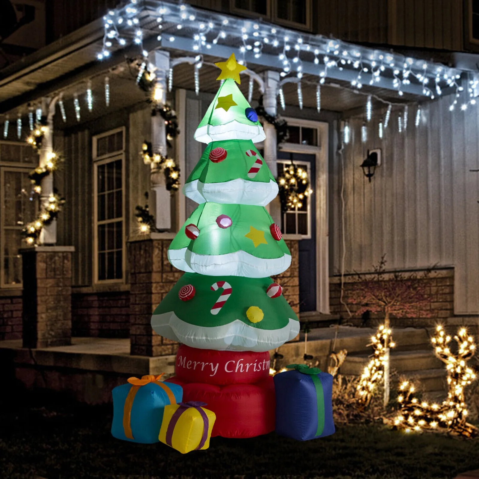 

7 FT Inflatable Christmas Tree LED Lighted Outdoor Yard Holiday Decorations Gift United States