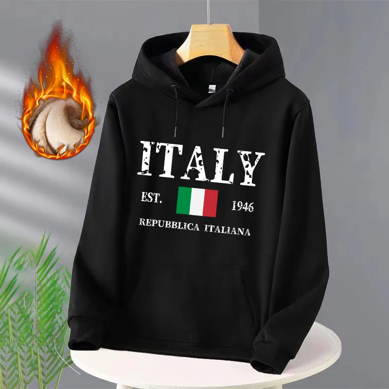 

Repubblica Italiana Letter Flag Print Women Hoodie Harajuku Oversize Clothing Crewneck Casual Hoody Fleece Hoodies Women's