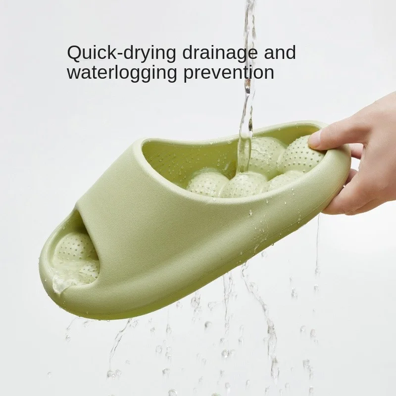 Thick Sole Slippers Massage Summer Bathroom Non-slip Couple EVA Sandals Hollow Sole Prevents Water Accumulation Breathable Shoes