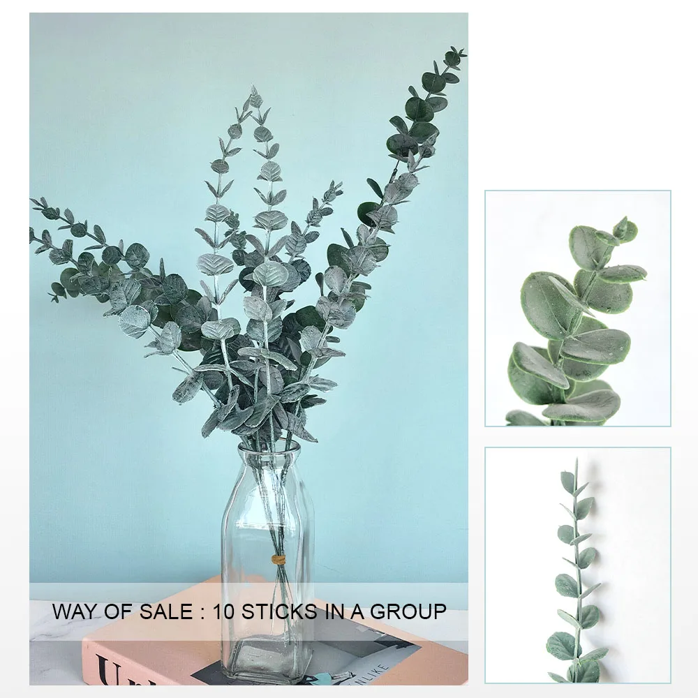 Artificial Eucalyptus Leave Green Fake Plant Branches for Home Party Wedding Garden Table Decoration Outdoor Flower Wall Decor