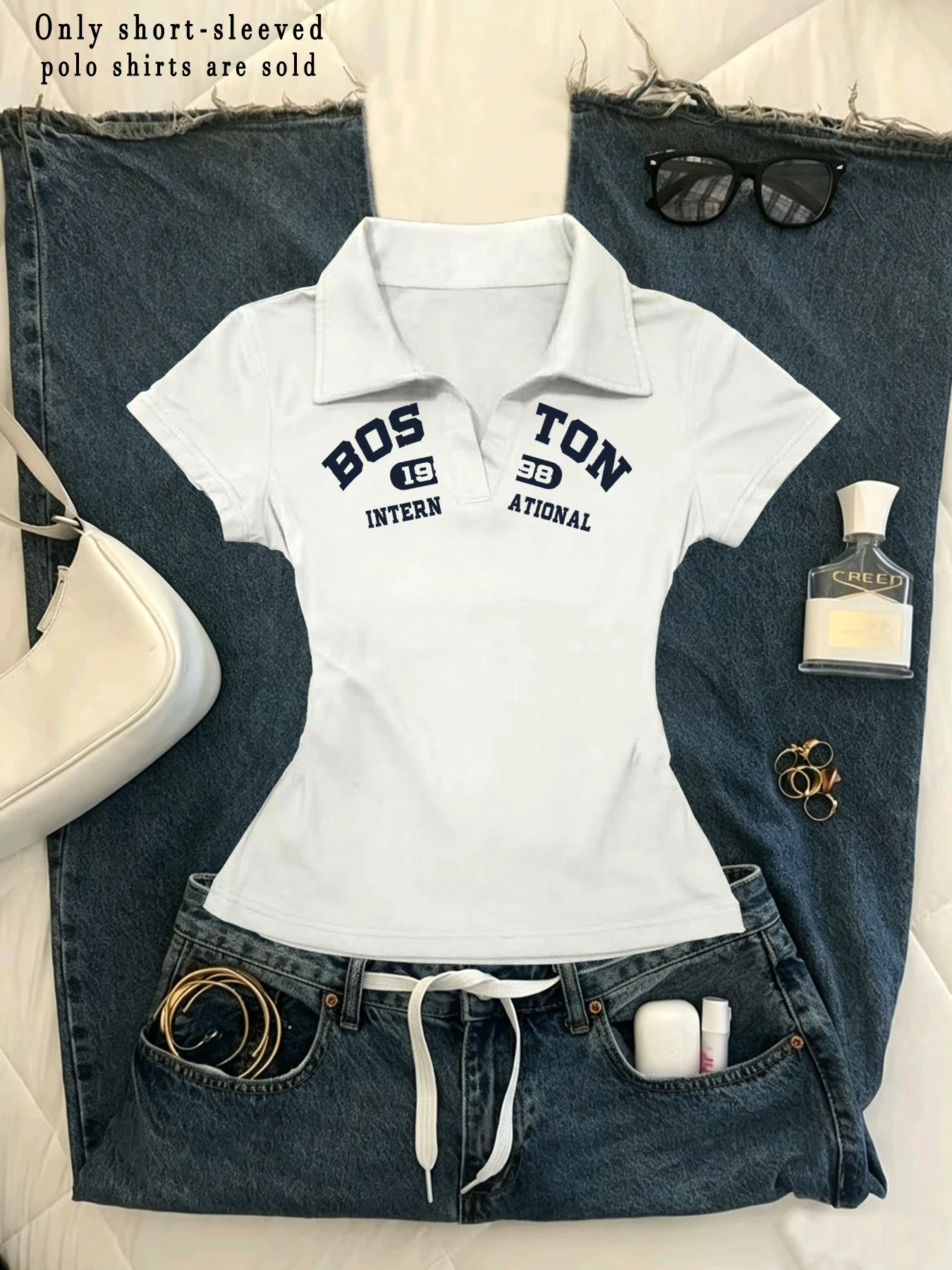 Amazing summer Women's slim polo with small V-neck and short sleeves is easy and fashionable this is what you really need