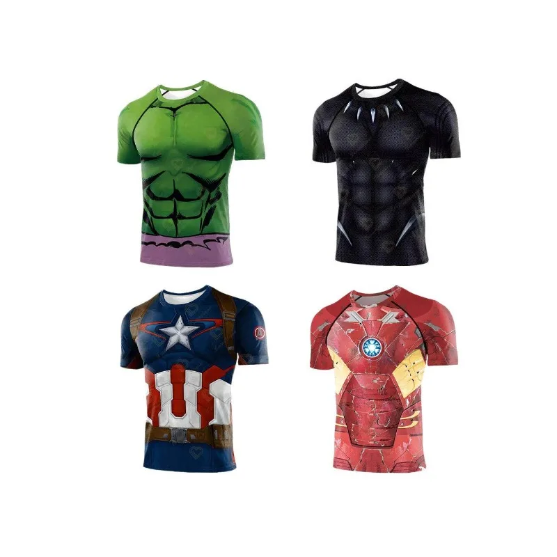 

Спортивные футболки с короткими рукавами серии Marvel Heroes, быстросохнущие футболки с 3D-принтом, детская и мужская одежда