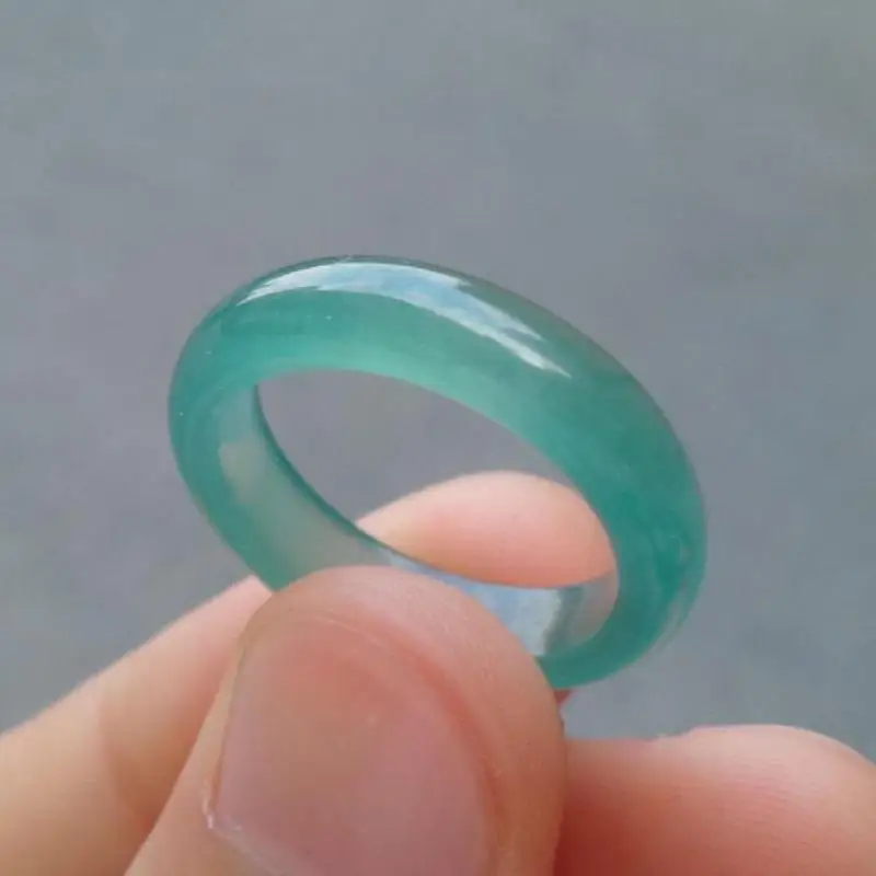 

Natural Myanmar Jadeite Ring Men Women Healing Gemstone Fine Jewelry Genuine Grade A Burma Blue Water Jade Rings Anillos Mujer