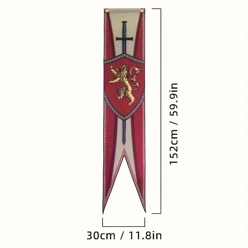 1PC Medieval Dragon-Patterned Fabric Banner Halloween Gothic Seasonal Home Decor Hanging 2026 Edition